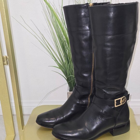 Michael Kors Black Leather Knee Boot - Picture 3 of 14